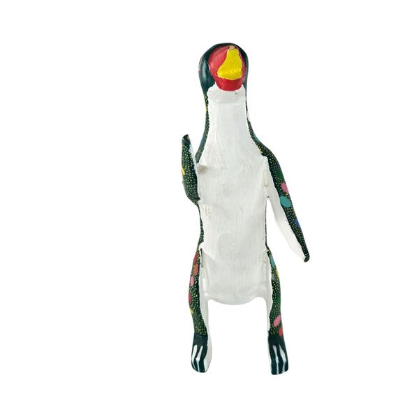 Oaxacan Wood Carving Marcelino Melchor Penguin Mexico Folk Art Alebrije Bird - Picture 3 of 9
